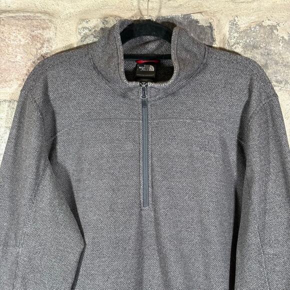 The North‎ Face 1/4 Zip Sweatshirt Fleece Men's XL Gray Pull Over Gorpcore - Picture 2 of 15